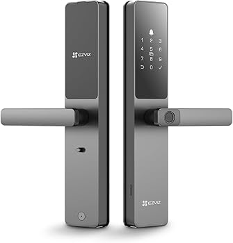 ezviz smart lock, 7 in 1 keyless entry door lock, with fingerprint access – secure keyless entry, multiple unlock options (dl05 grey) ezviz smart lock, 7 in 1 keyless entry door lock, with fingerprint access – secure keyless entry, multiple unlock options (dl05 grey)
