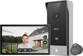 ezviz hp5 wifi video intercom system 1080p 7″ color touch monitor 2 wire video doorbell remote unlock two way audio night vision slim design